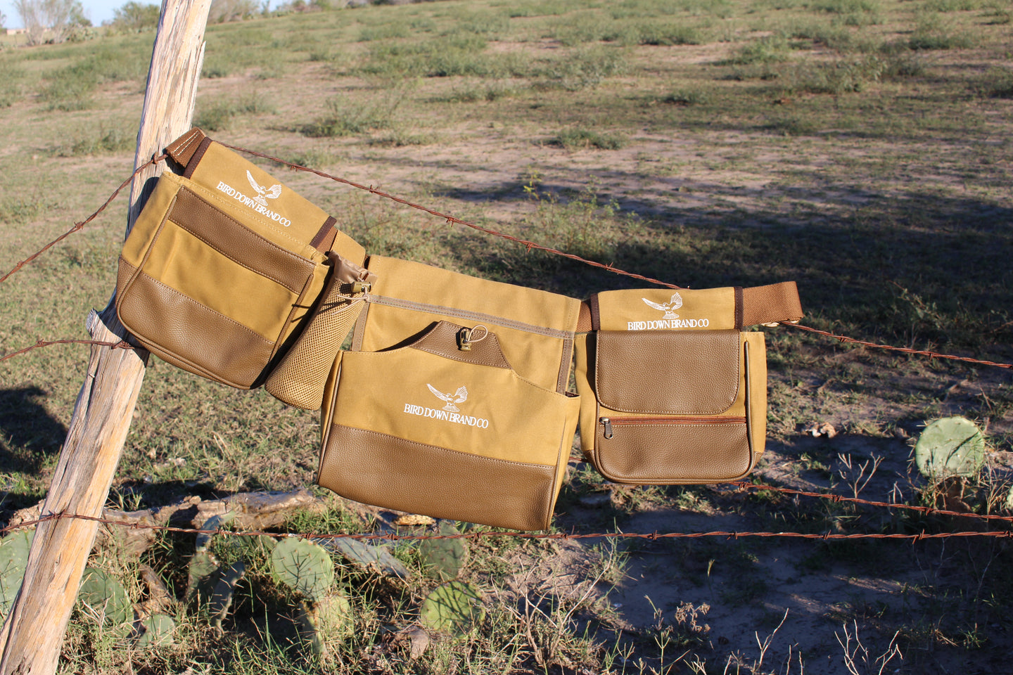 Game Bird Bags Tan Waxed Canvas /Brown Microfiber Leather