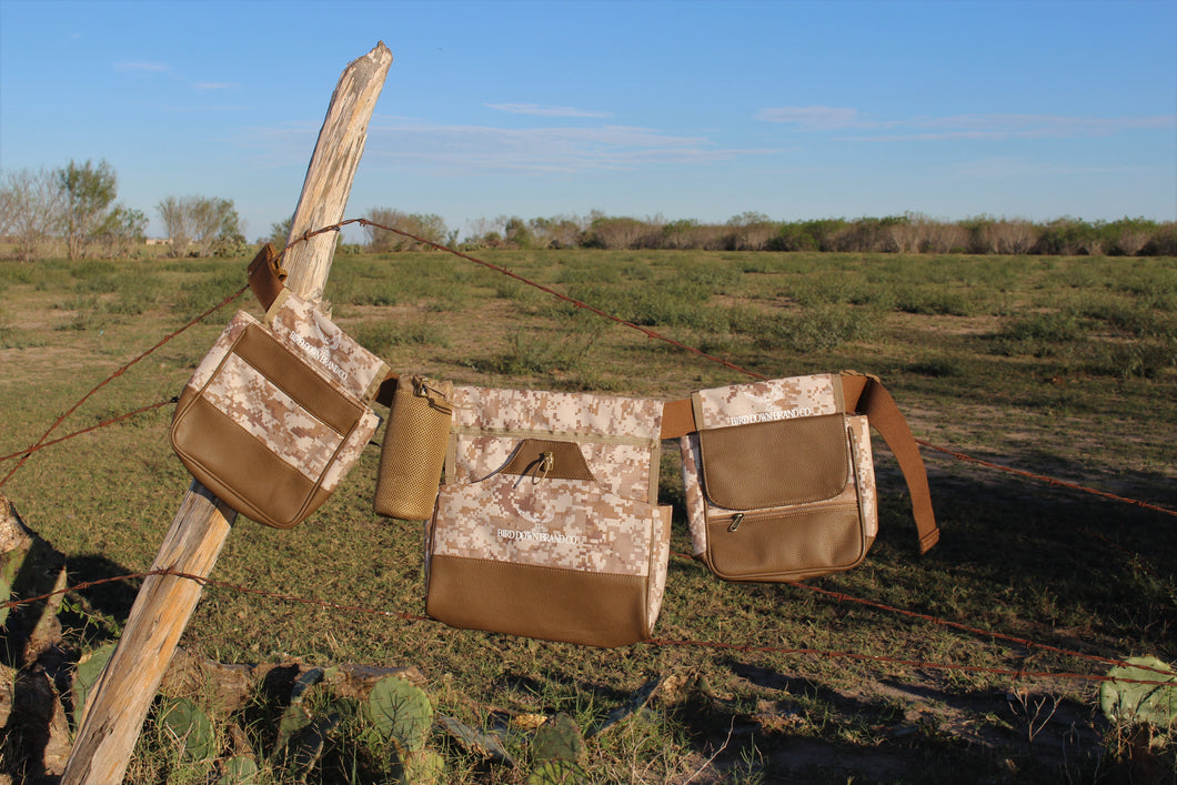 Game Bird Bags Digital Camo / Brown Microfiber Leather